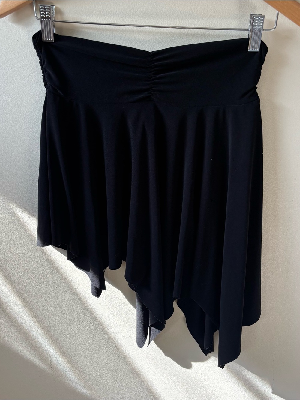 Black Asymmetric Flowy Sleeveless Top or Mini Skirt